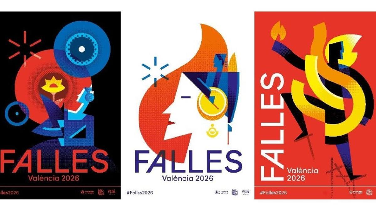 Carteles de las Fallas de València para 2026.