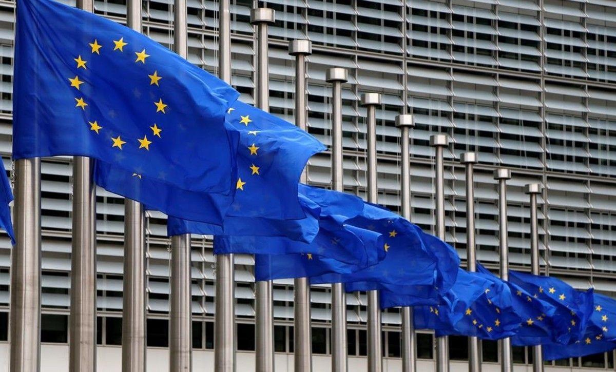 Banderas de la Unión Europea en Bruselas. /