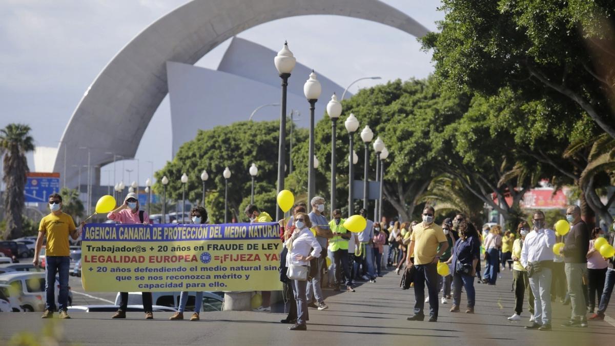 Manifestación de empleados públicos en Santa Cruz