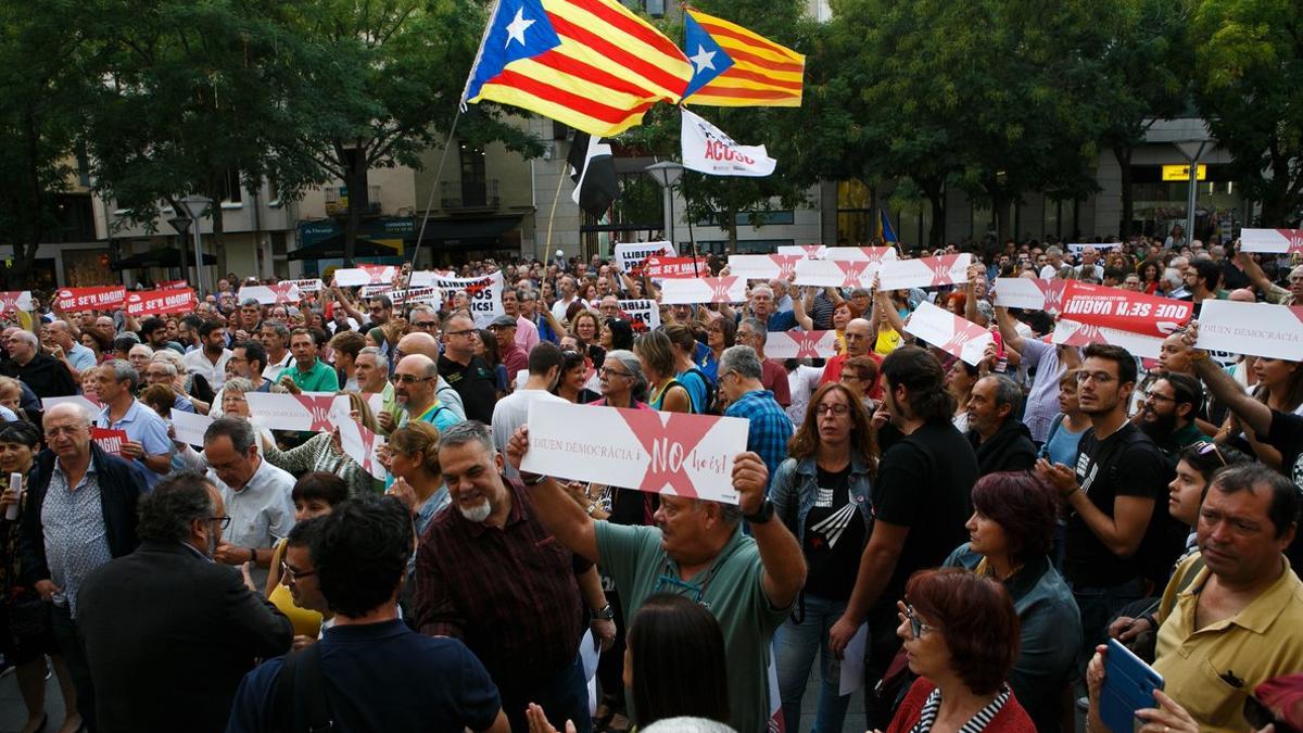 Concentración en Sabadell en apoyo de los CDR detenidos acusados de terrorismo.