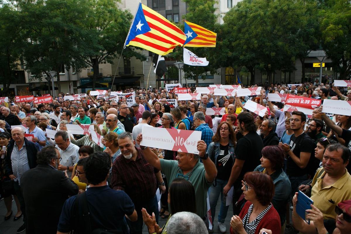 Concentración en Sabadell en apoyo de los CDR detenidos acusados de terrorismo.