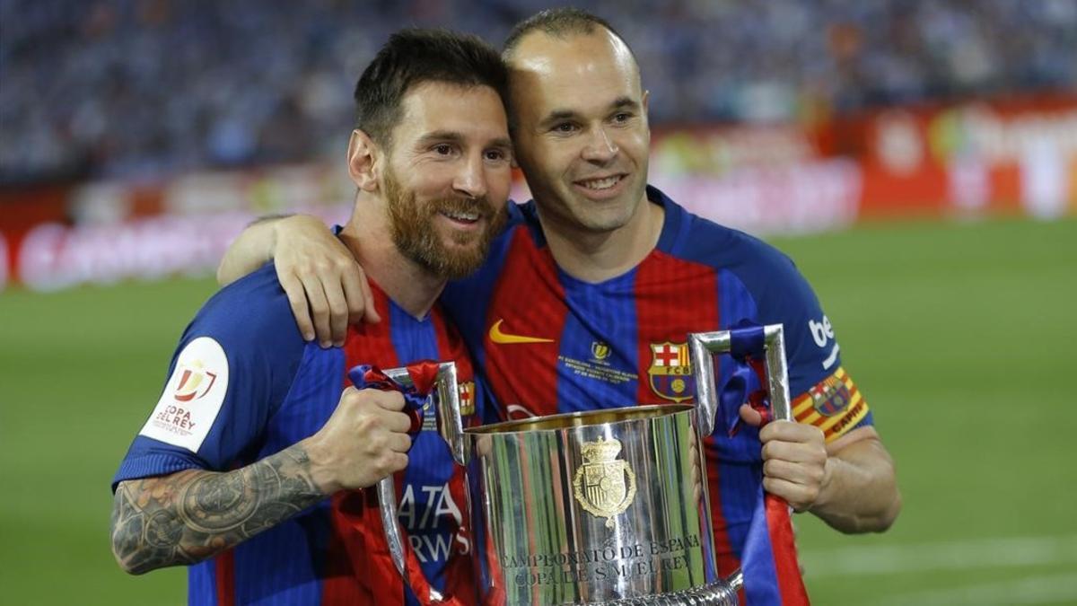 barcelona lionel messi  andres iniesta futbol copa del rey