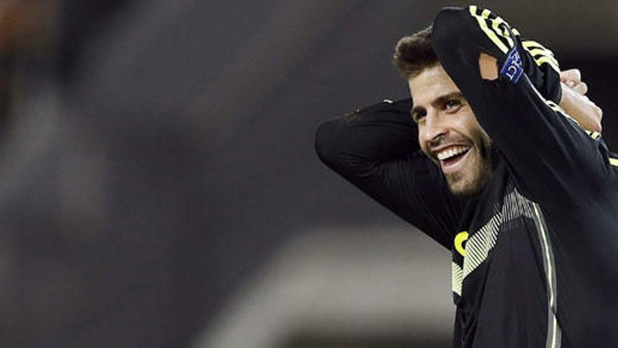 Gerard Piqué, en el partido ante Macedonia.