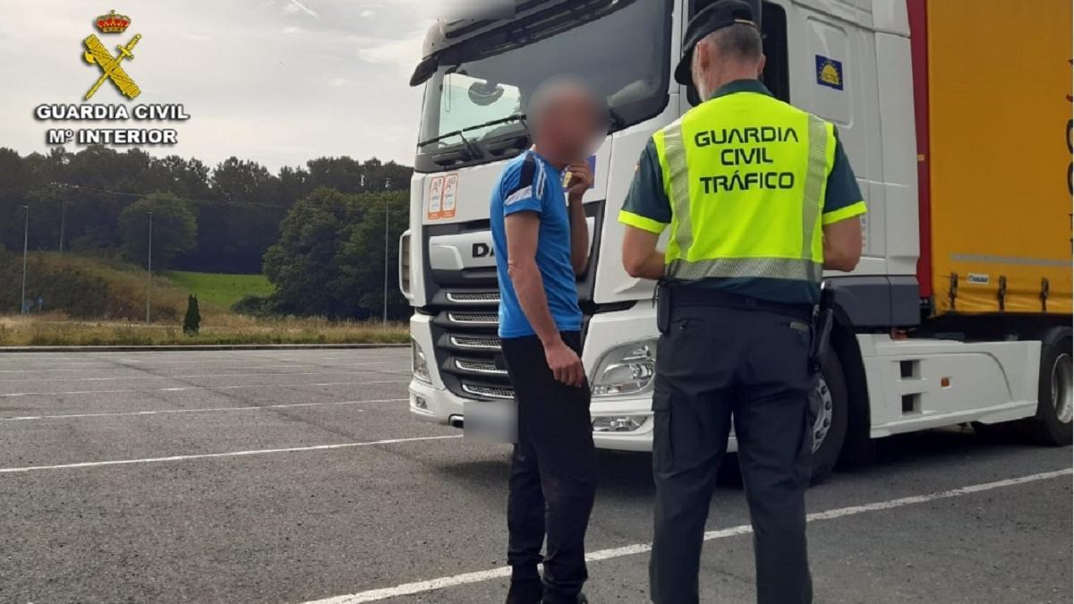 El camionero interceptado en Silleda