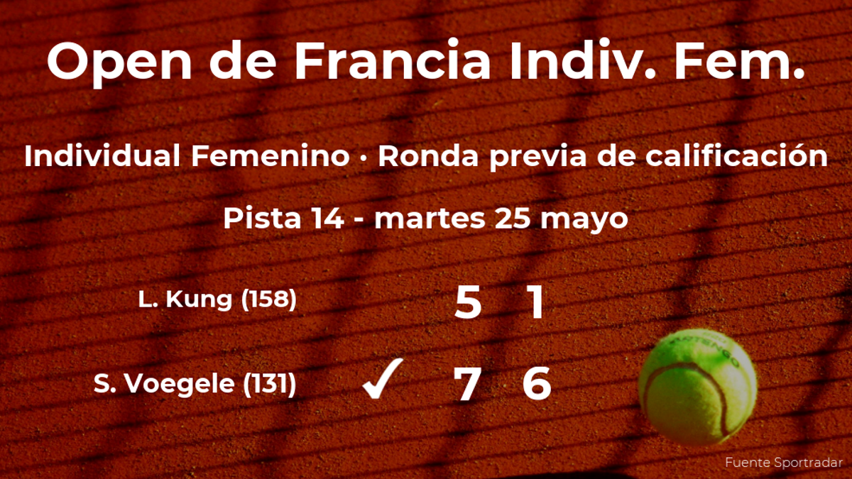 La tenista Stefanie Voegele logra ganar en la ronda previa de calificación a costa de Leonie Kung