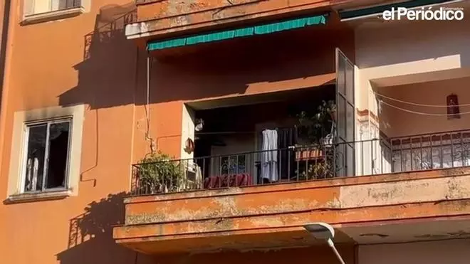 Así ha quedado la fachada del edificio de Cáceres que sufrió un incendio esta madrugada