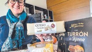 Algunos de los productos que incorporan el turrón en su elaboración, como el queso Vallelongo.