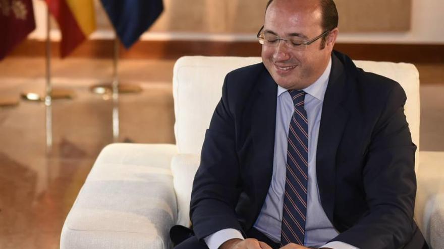 Pedro Antonio Sánchez, presidente regional, ayer en el Palacio de San Esteban.