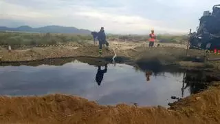 La CHS investiga si el vertido de petróleo en la finca de Calasparra ha contaminado las aguas subterráneas