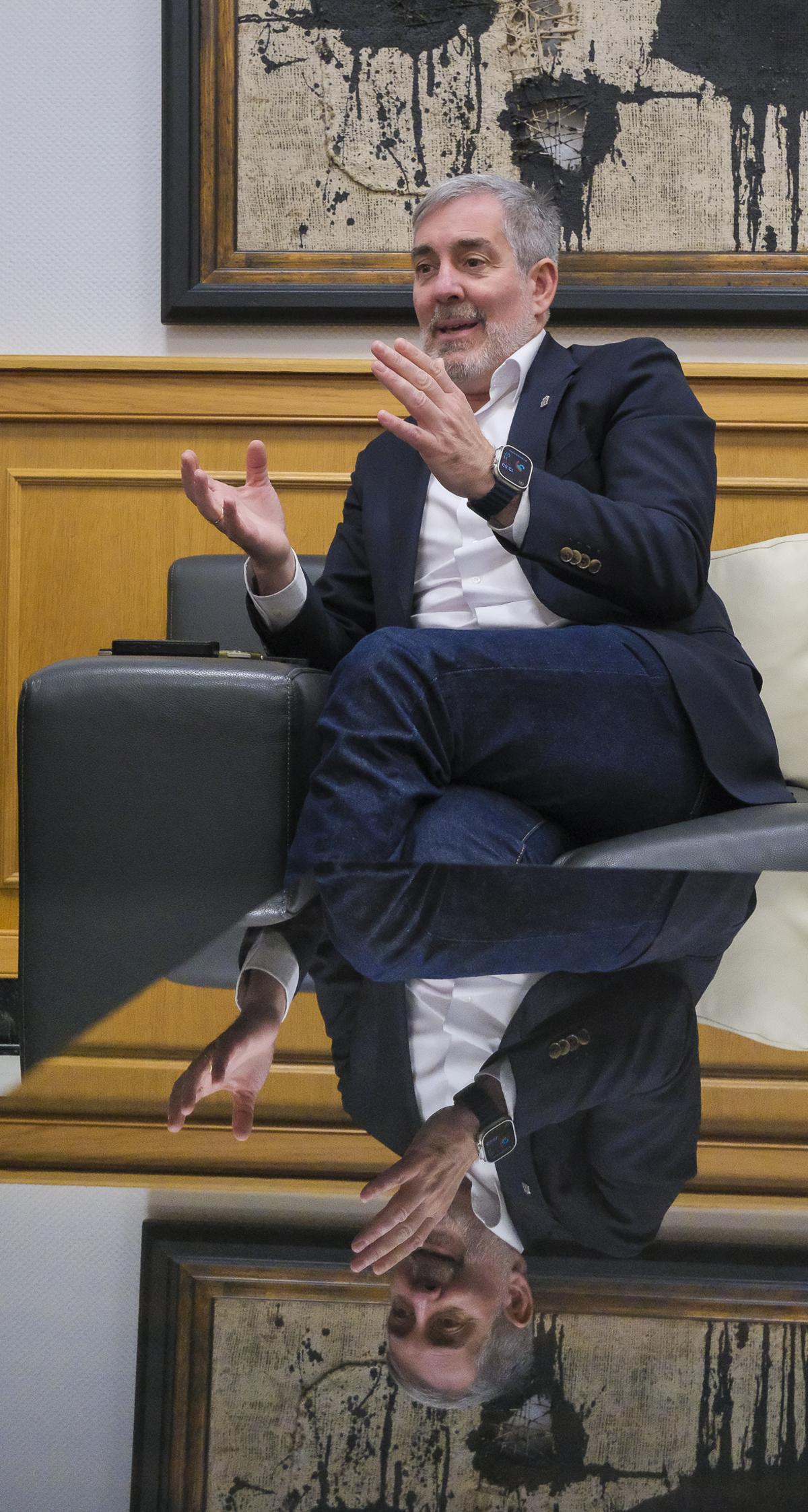 Fernando Clavijo, durante la entrevista en Presidencia del Gobierno.