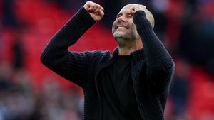 Guardiola, durante un partido con el Manchester City