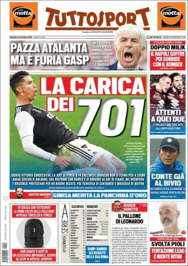 La portada de Tuttosport del 20 de octubre