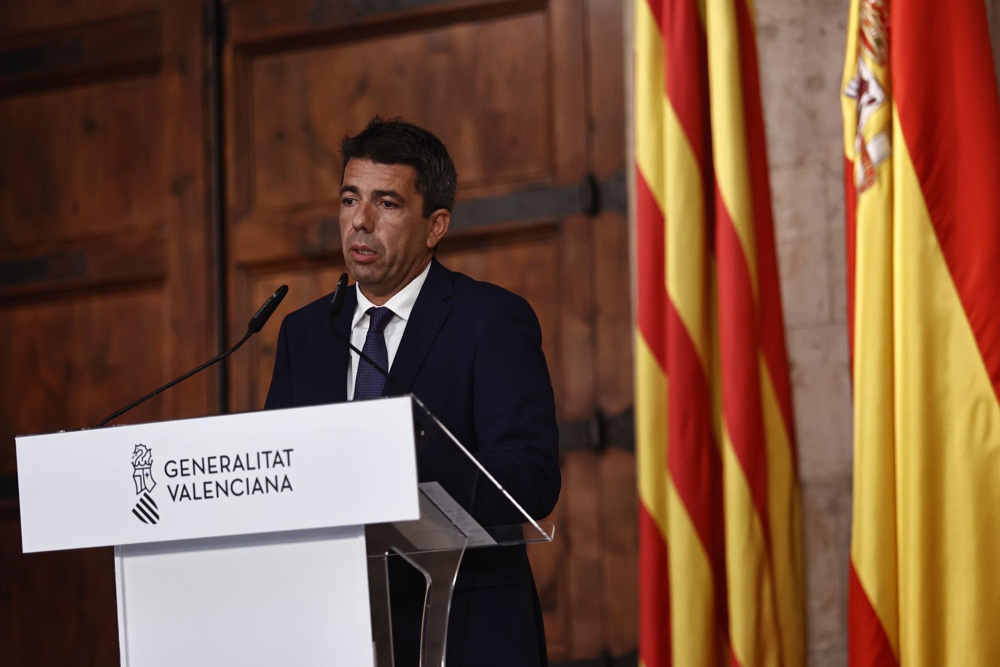 Comparecencia de Carlos Mazón desde el Palau de la Generalitat