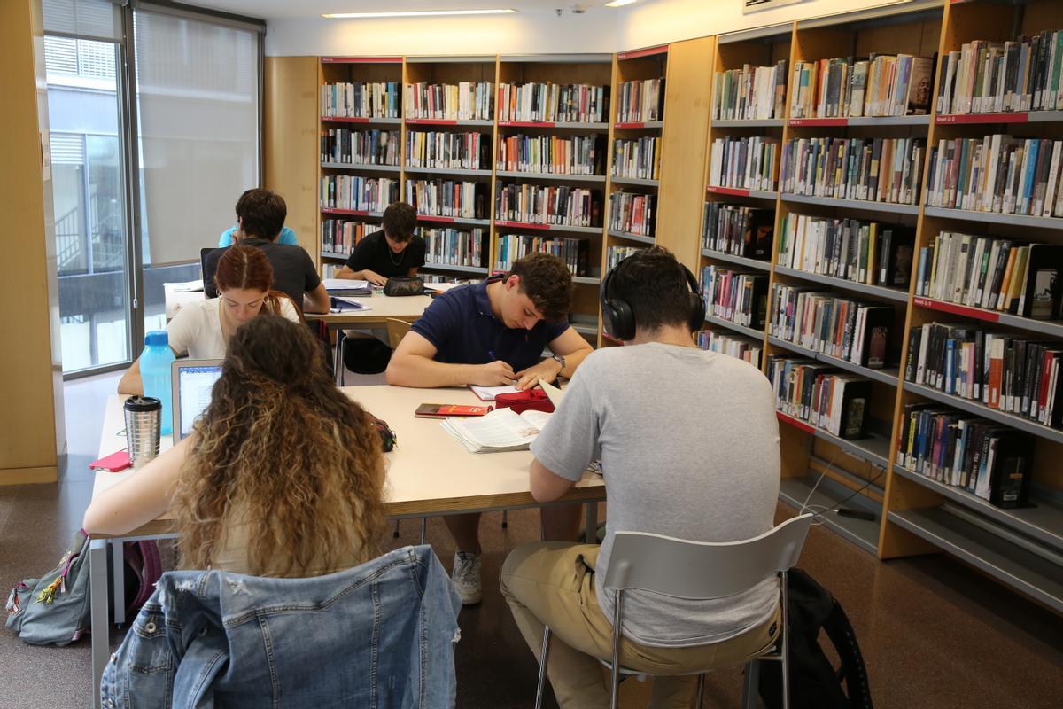 Estudiantes de bachillerato que están estudiando la selectividad