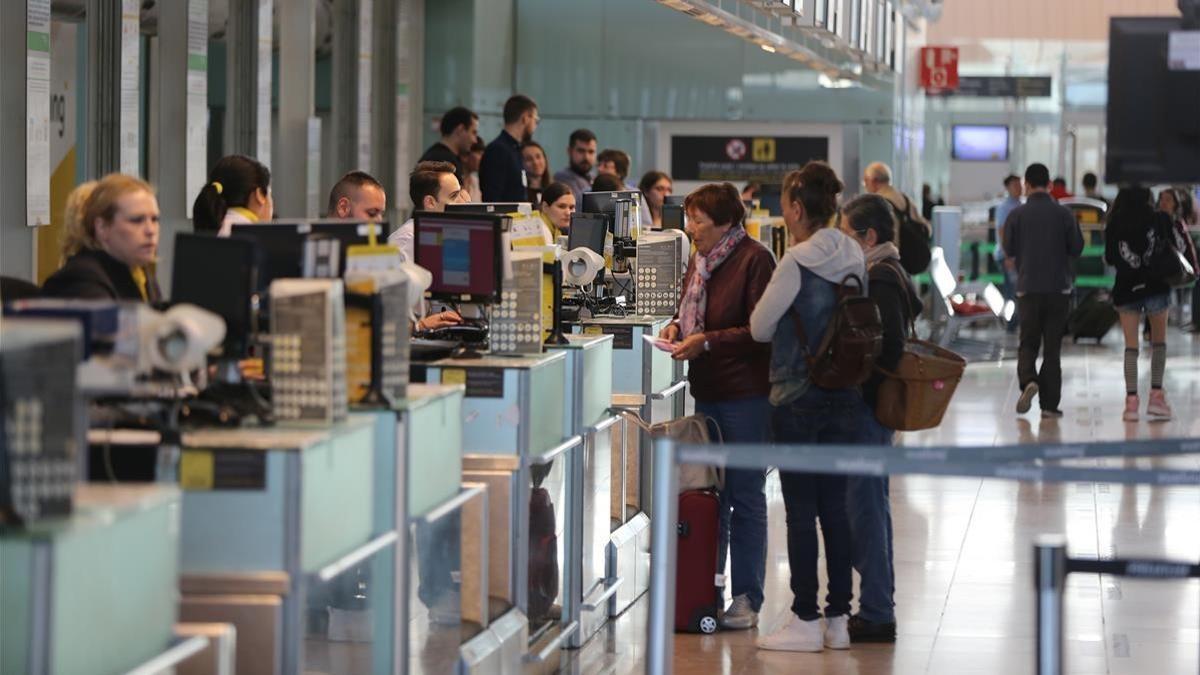 Mostradores de Vueling en el Aeropuerto de El Prat.