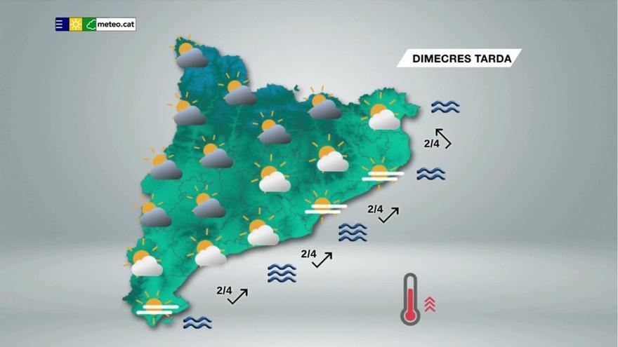 Dijous al vespre arriba un episodi de precipitació que es preveu feble