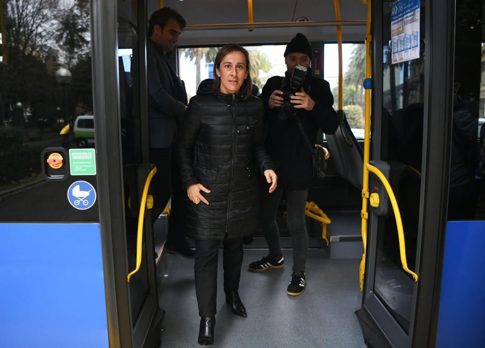 Llegada de los buses interurbanos al centro de A C