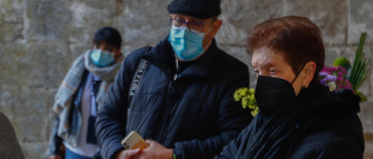 Manuel Rial y su madre, Valvanera Costa, ayer en el homenaje