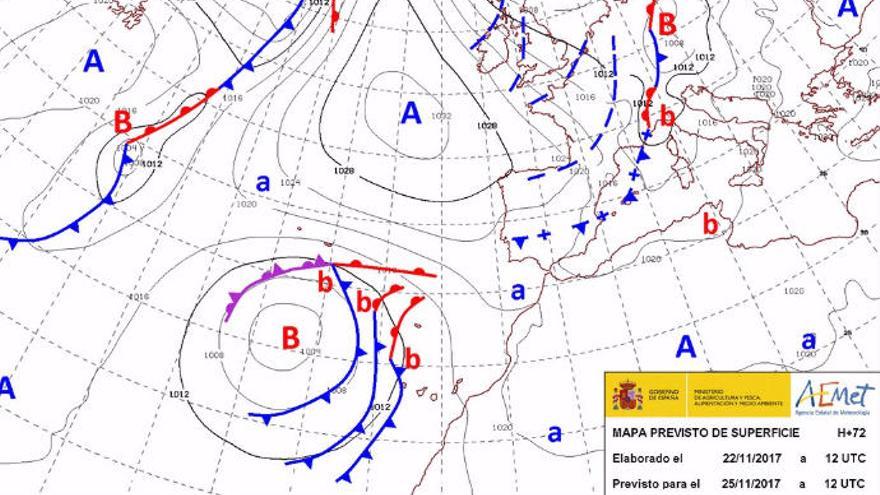 Mapa predictivo de la Aemet.