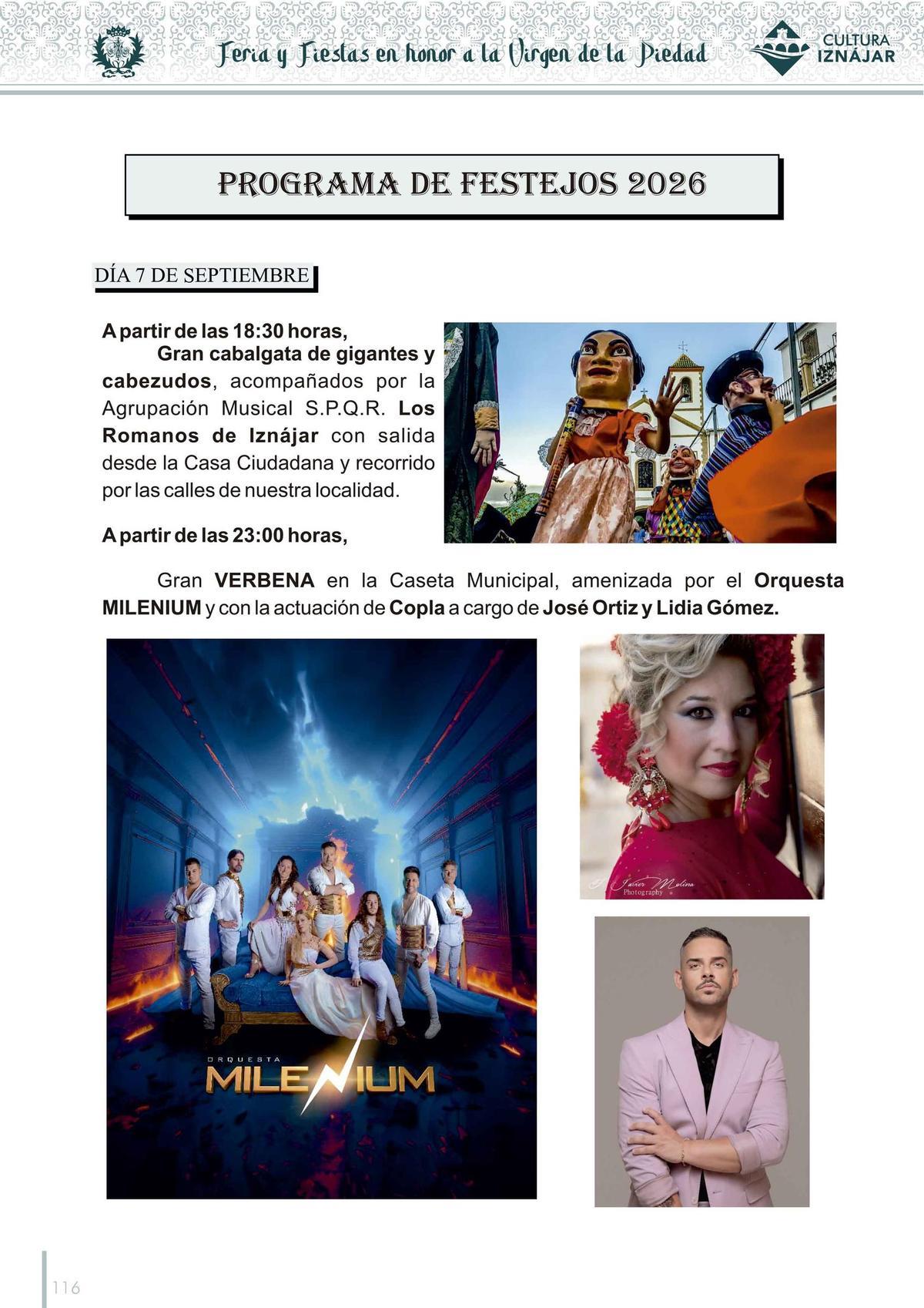 Programa de festejos.
