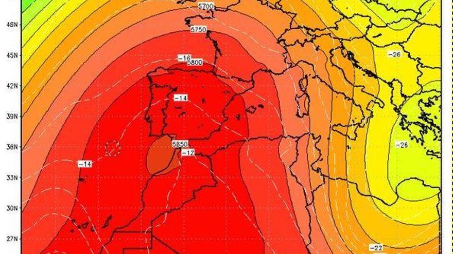 La dorsal subtropical sobre la península ibérica