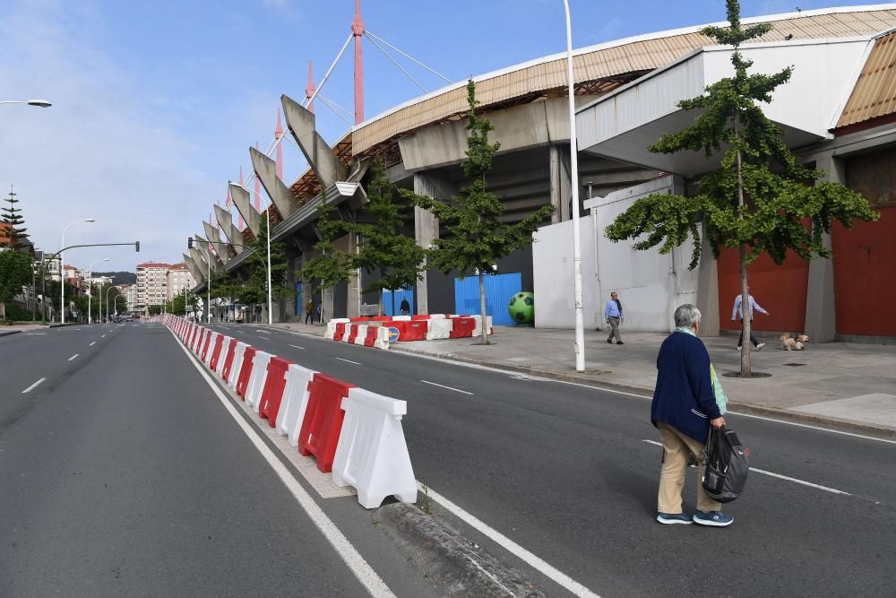 Cortes de tráfico por obras del estadio de Riazor