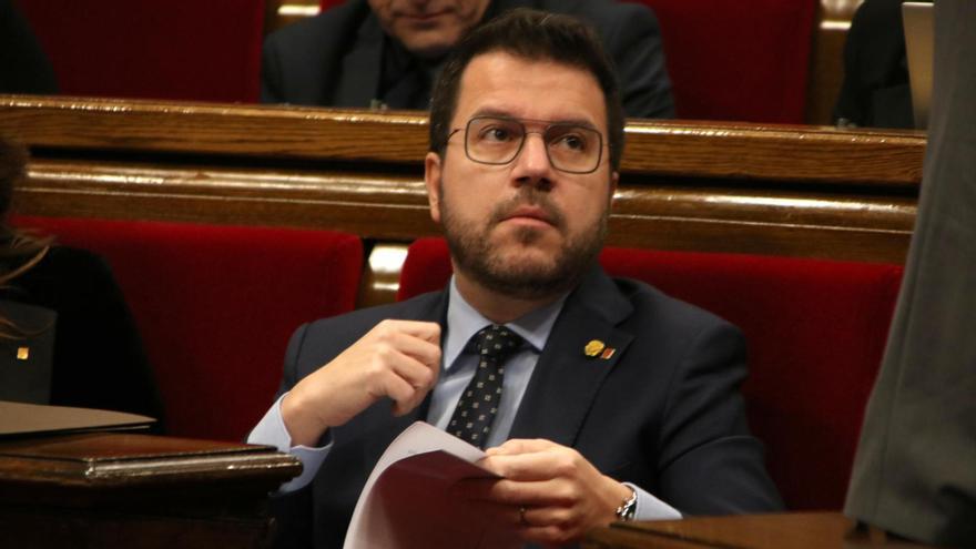 El president Pere Aragonès este miércoles en el Parlament.