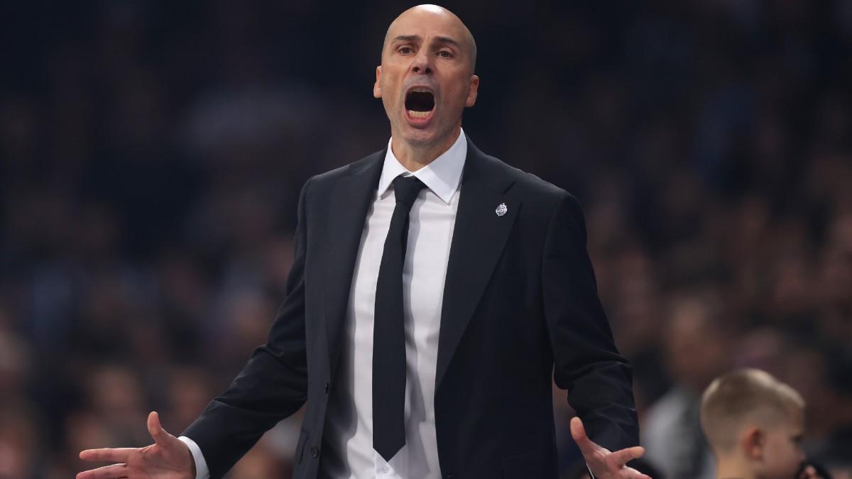 Joan Peñarroya, en un partido de Euroliga con Partizán