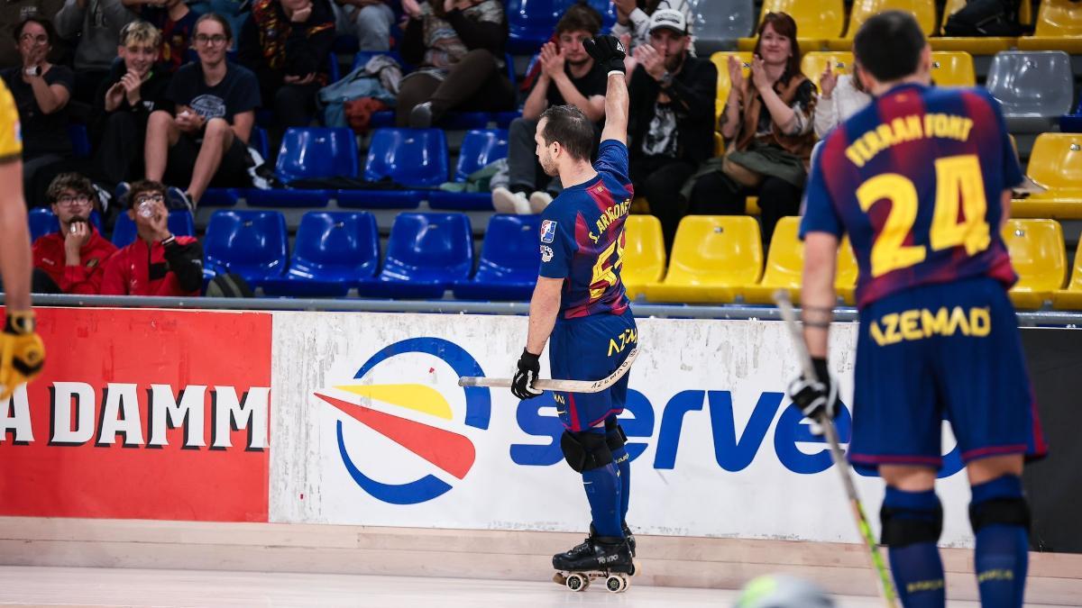 Aragonès celebra el gol ante el Noia