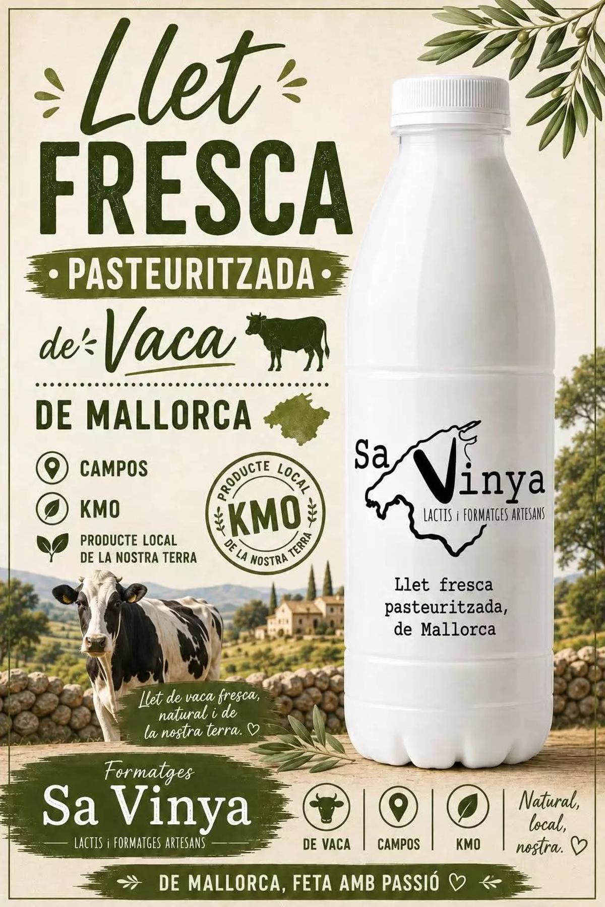 Mit diesem Plakat wirbt der Betrieb für seine Milch