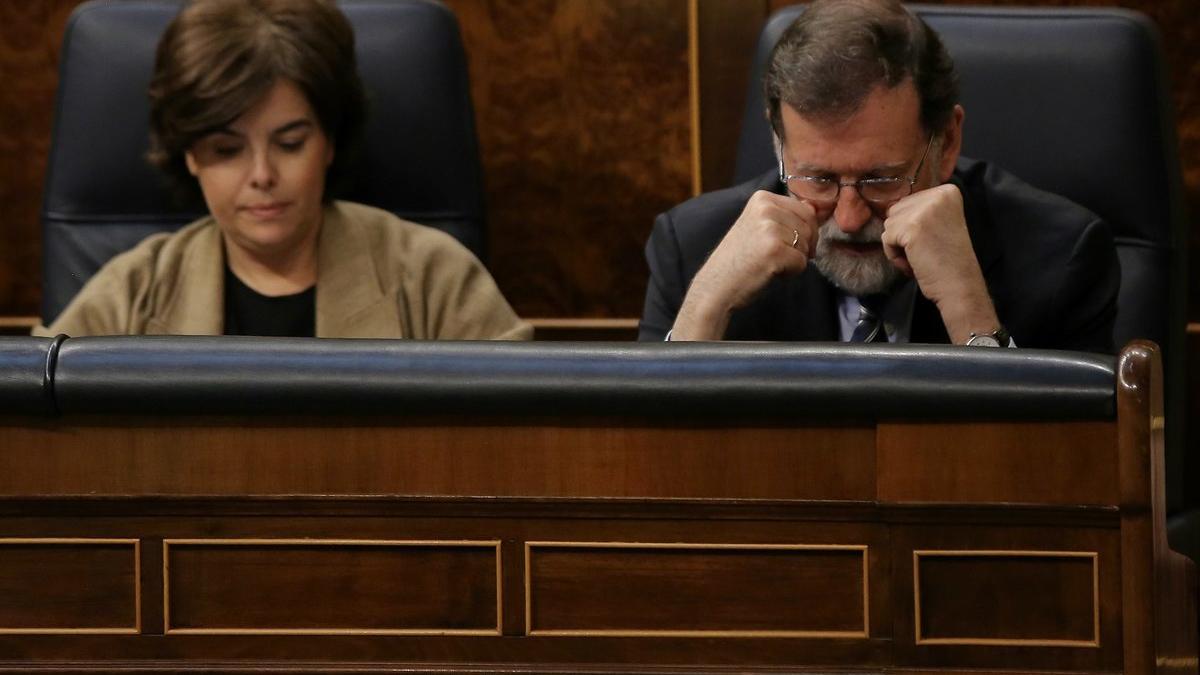 Mariano Rajoy y Soraya Sáenz de Santamaría, en el Congreso, en una imagen de archivo.