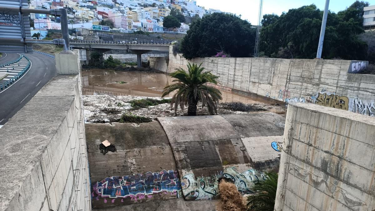Presa de Las Hoyas tras las lluvias de la borrasca Therese en Gran Canaria