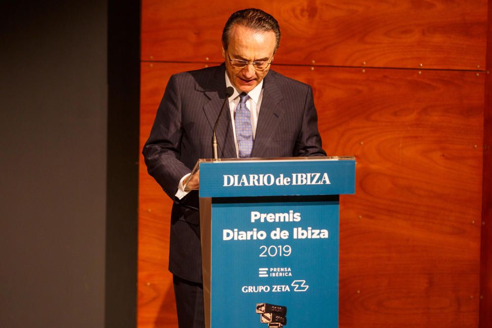 Javier Moll, presidente de Prensa Ibérica y Grupo Zeta, durante su discurso en los Premis Diario de Ibiza 2019.