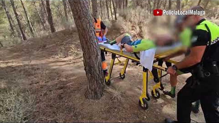 Rescatan a un ciclista accidentado en los Montes de Málaga