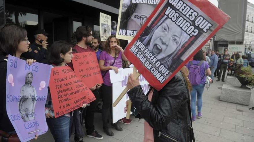 Concentración en favor del aborto libre, el pasado mes de abril en A Coruña.