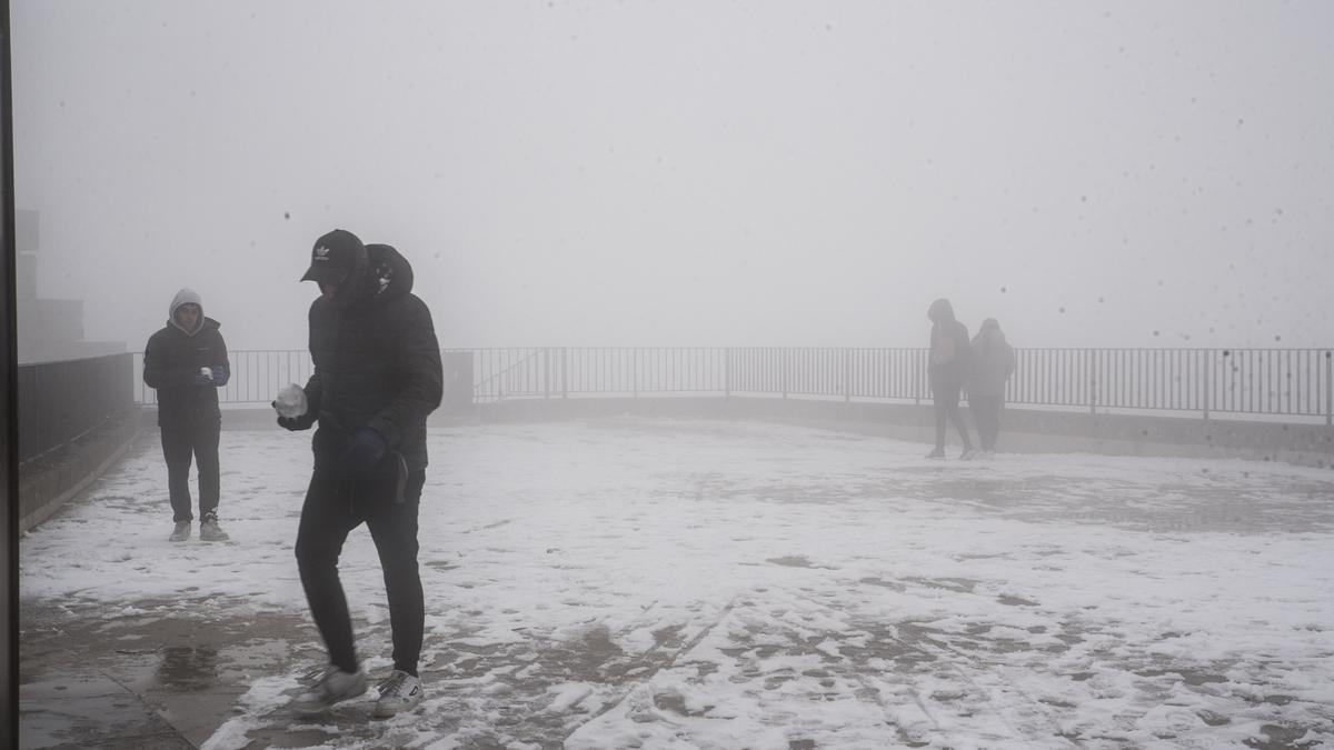 Temporal de neu a Montserrat el passat 23 de gener