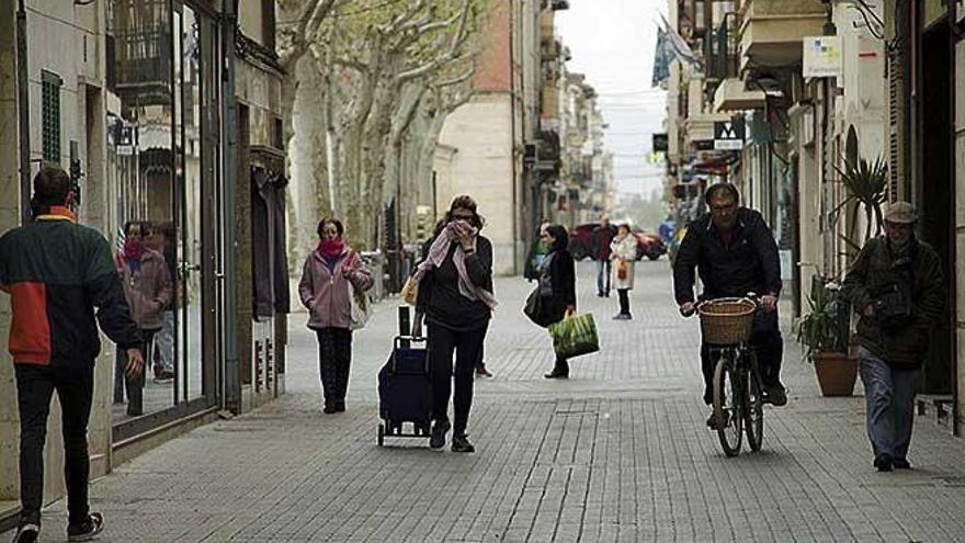 La calle Mercat de sa Pobla, ayer, sobre las 11 horas.