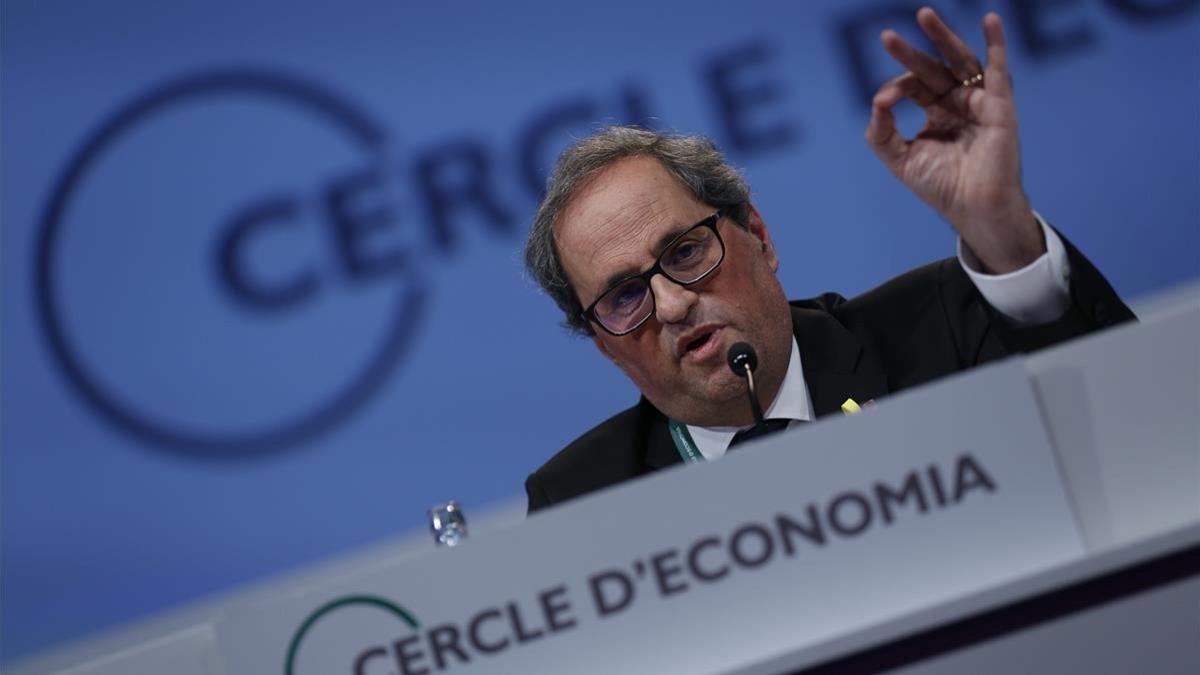 Quim Torra en la reunión del Cercle d'Economia en Sitges.