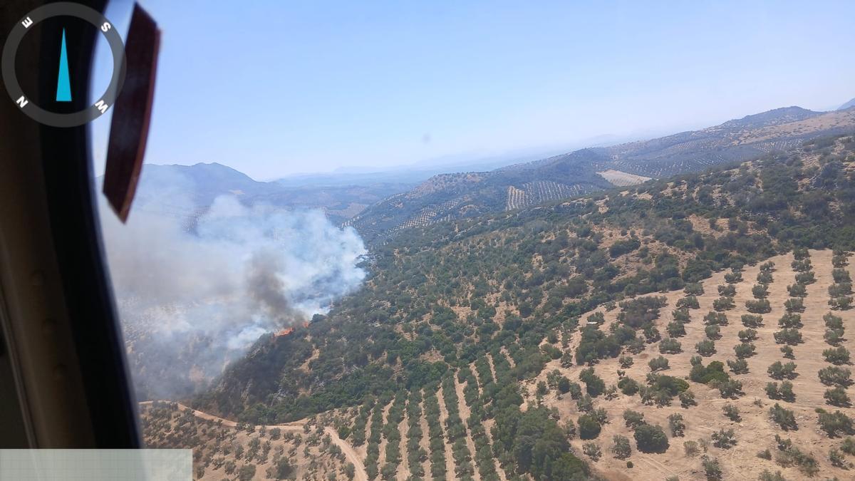 Incendio forestal en Carcabuey.