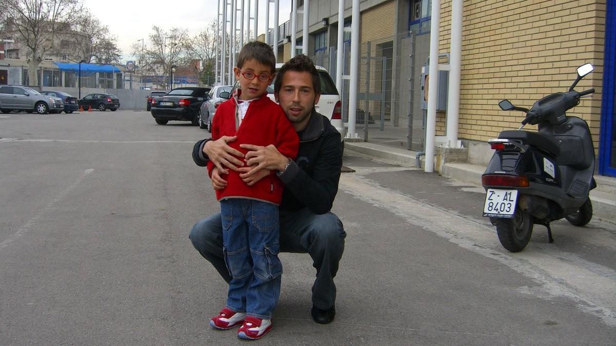 Ramon Terrats, junto a Raul Tamudo