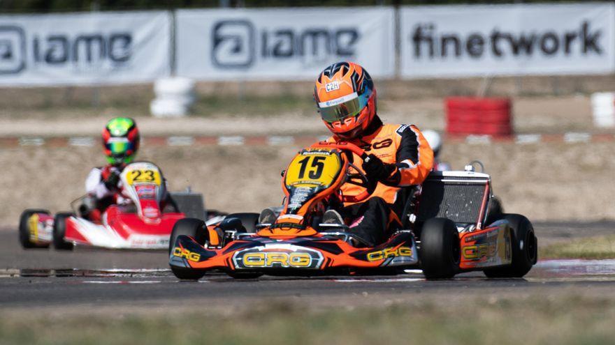 Jaime Alguersuari, durante la carrera del campeonato de España de karting que ganó en Zuera.