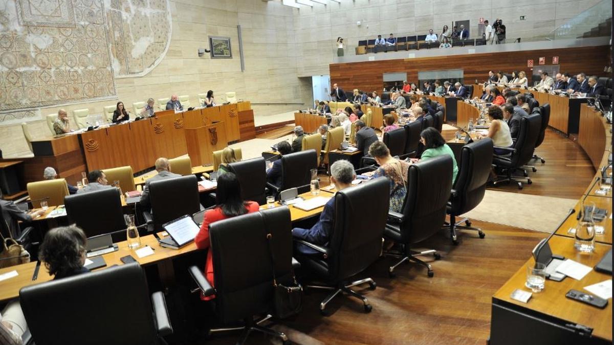 Pleno de la Asamblea de Extremadura, hoy.