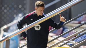 Ter Stegen, antes de un entrenamiento del FC Barcelona