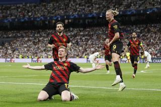 La crónica del Madrid-Manchester City: El zapatazo de De Bruyne iguala el zambombazo de Vinicius