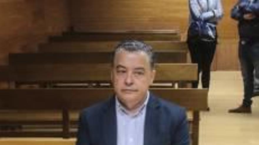 Javier Pérez, en el banquillo de los acusados durante el juicio.