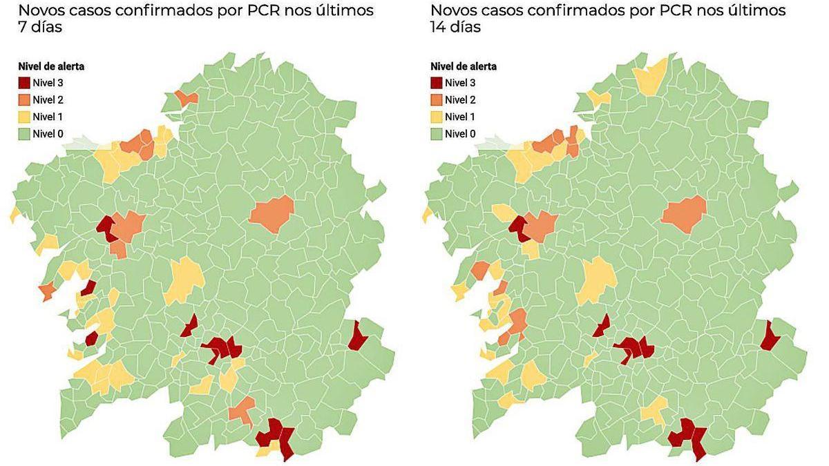 Concellos con mayor incidencia del coronavirus en la segunda ola.