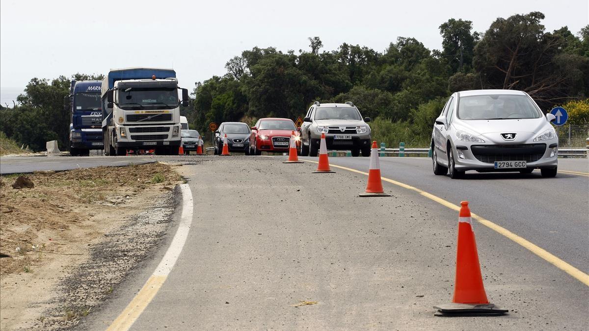 Carretera a su paso por el municipio de Palafolls en una imagen de archivo