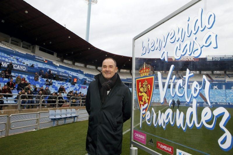 Presentación del nuevo técnico del Real Zaragoza, Víctor Fernández