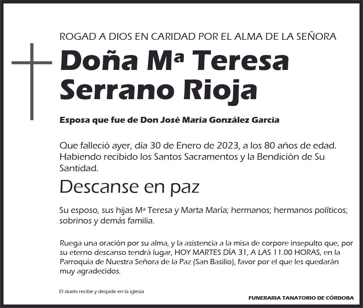 Mª Teresa Serrano Rioja