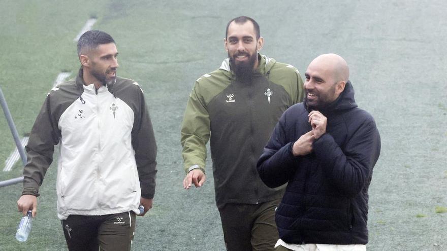 El Celta entrena en Afouteza en un día marcado por la niebla